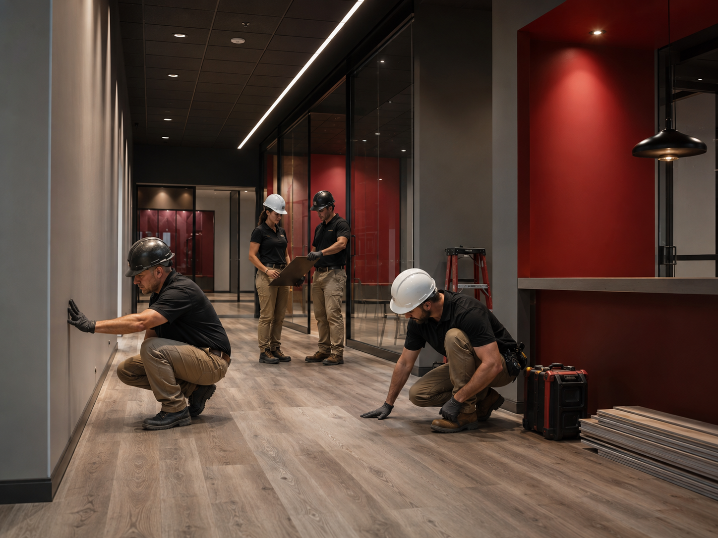 Scorpion 101 commercial facility team coordinating an on-site project