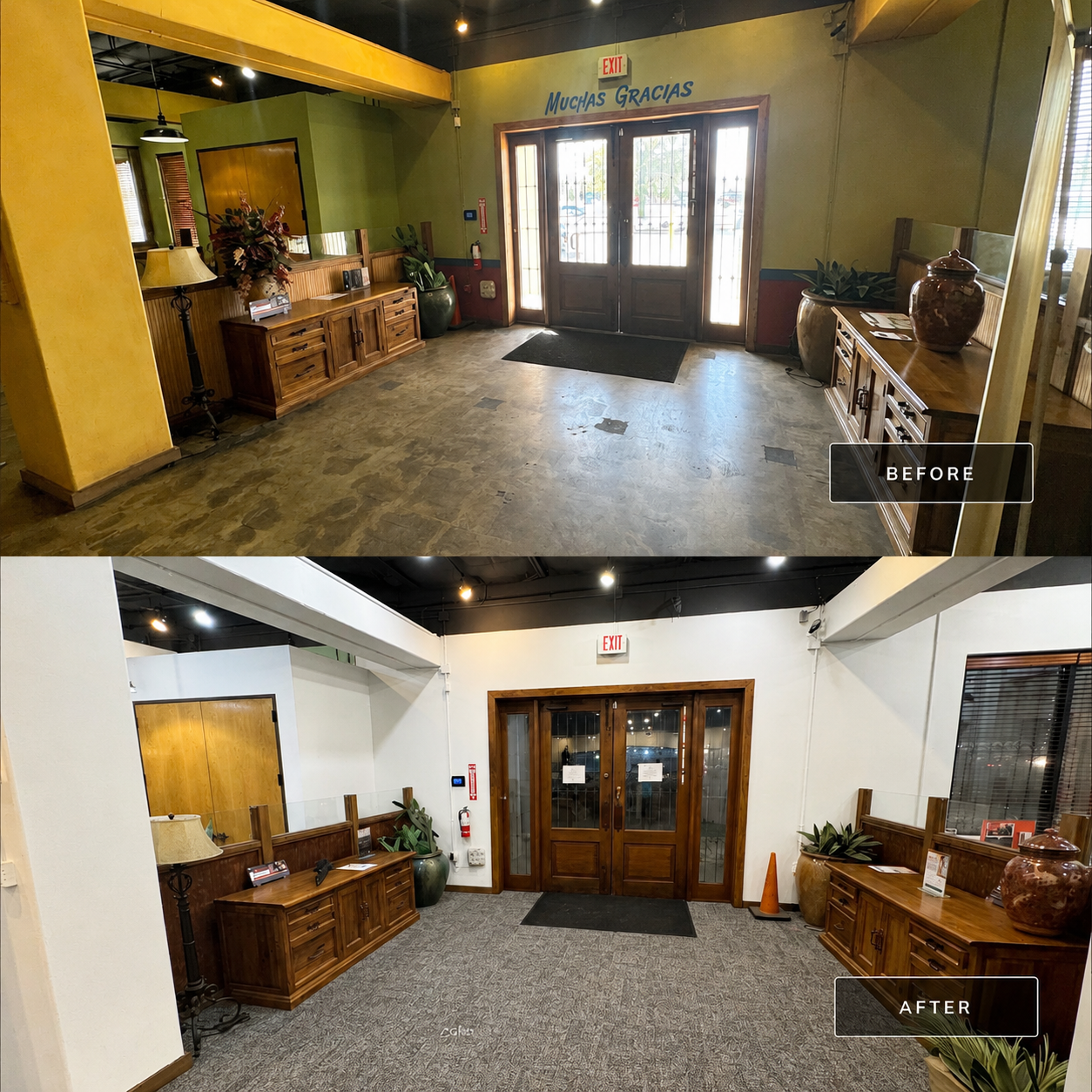 Before and after comparison of commercial facility improvement 1