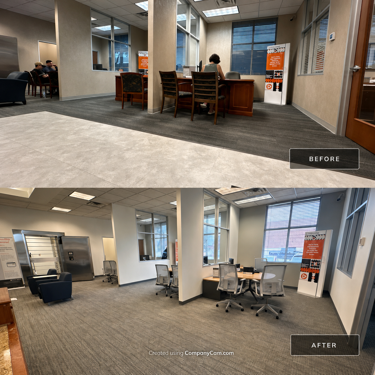 Before and after comparison of commercial facility improvement 14