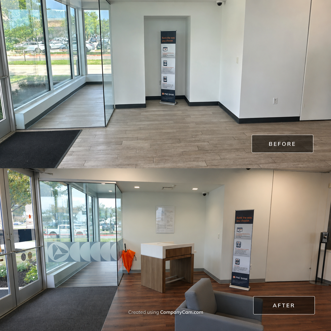Before and after comparison of commercial facility improvement 16