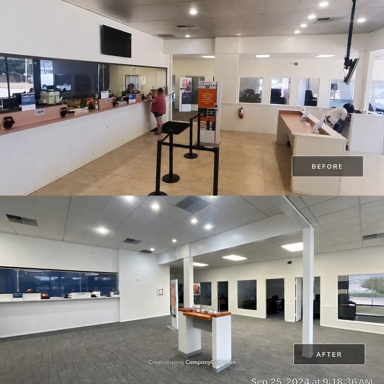 Before and after comparison of commercial facility improvement 17