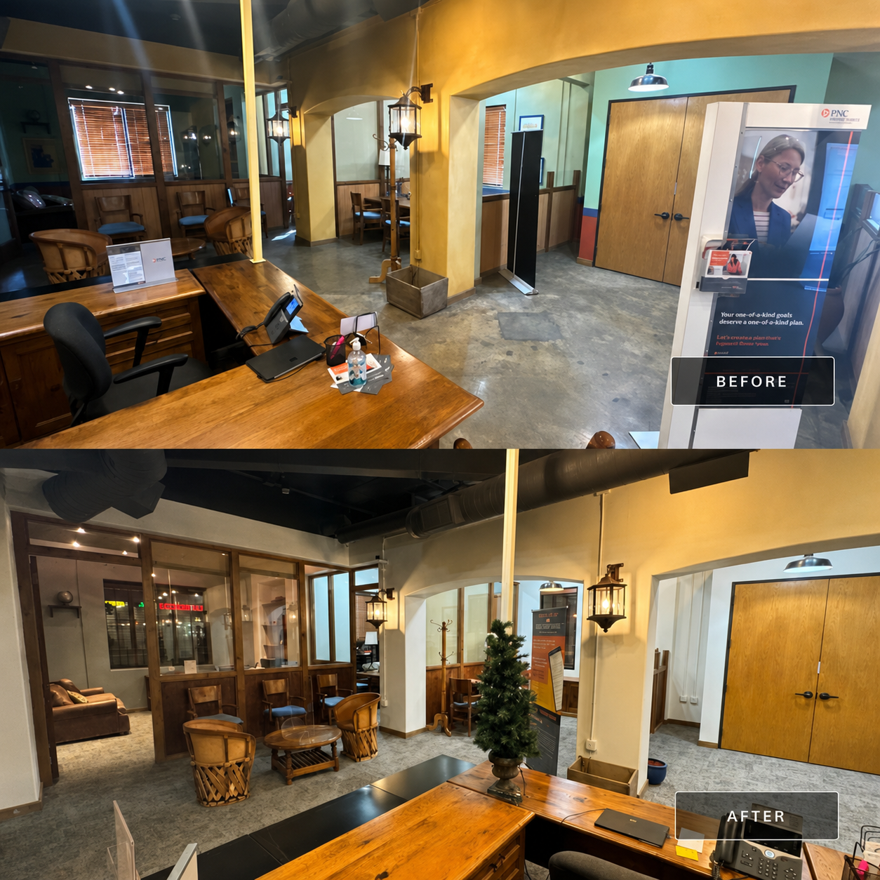 Before and after comparison of commercial facility improvement 2