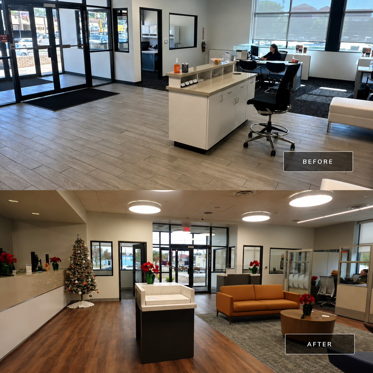 Before and after comparison of commercial facility improvement 6