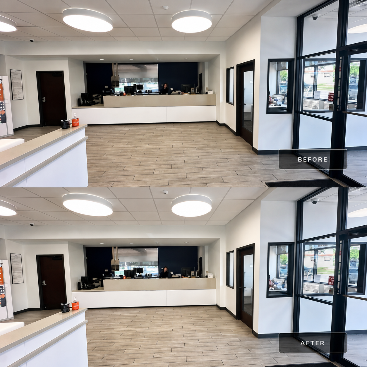 Before and after comparison of commercial facility improvement 7