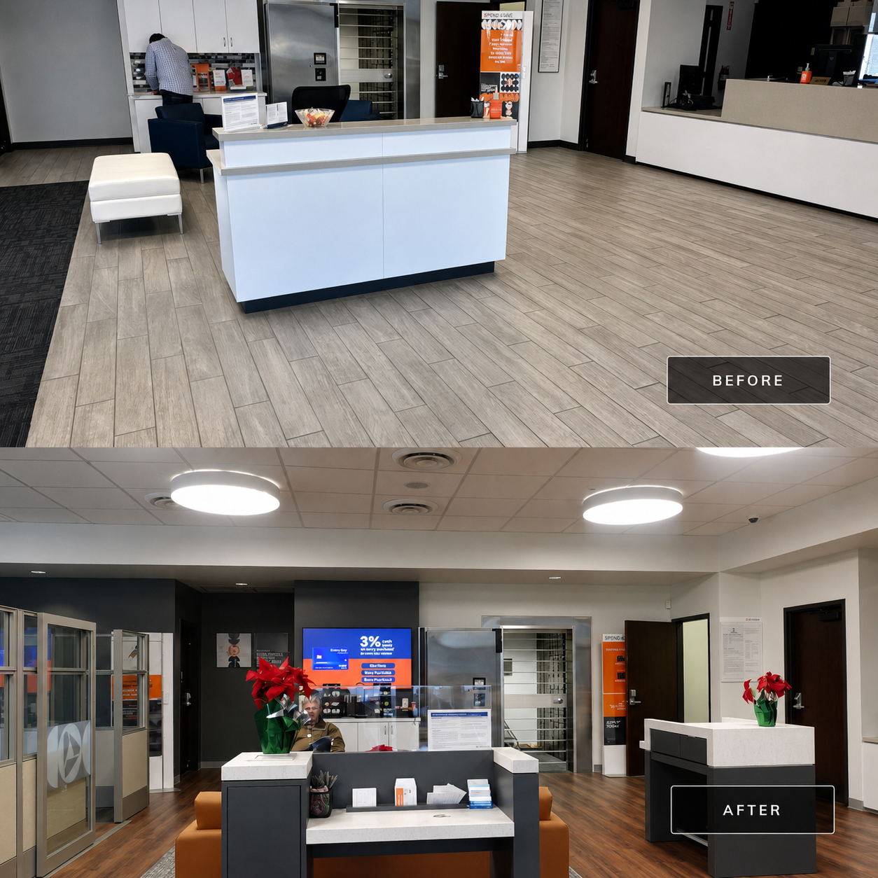 Before and after comparison of commercial facility improvement 8